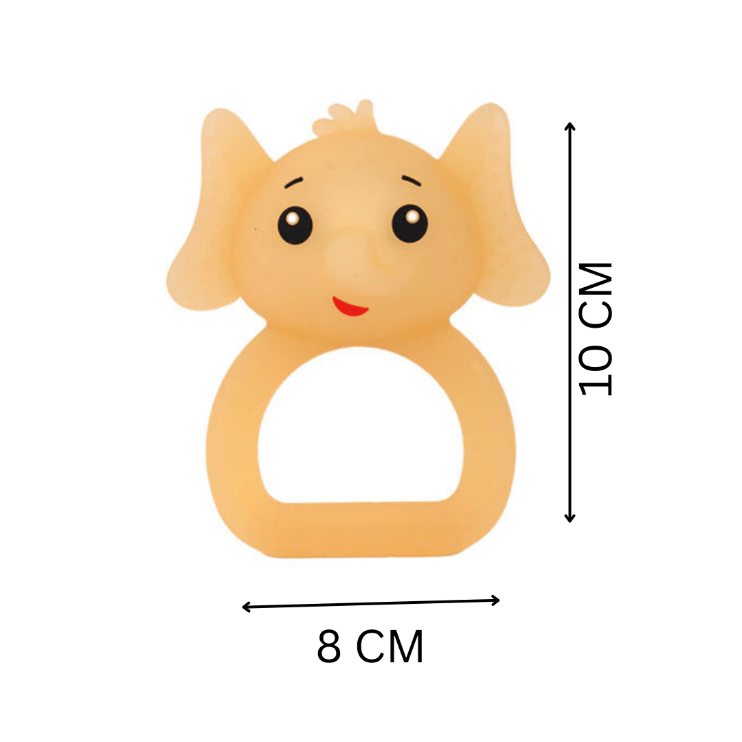 Pik A Boo Elephant Silicone Teether Rattle – Soft & Safe for Babies 3M+ - PTYR13C2123683