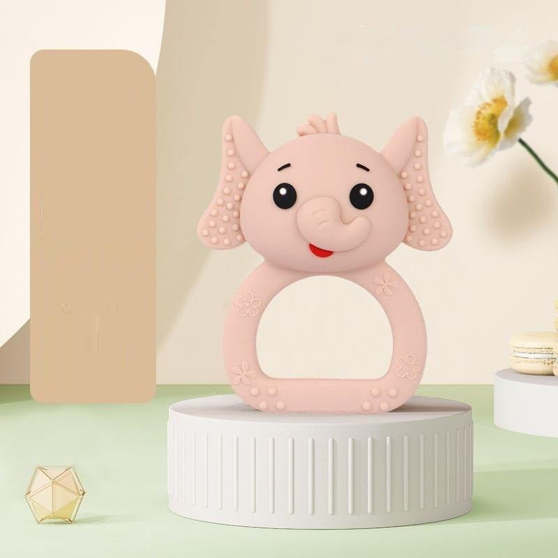 Pik A Boo Elephant Silicone Teether Rattle – Soft & Safe for Babies 3M+ - PTYR13C2123685