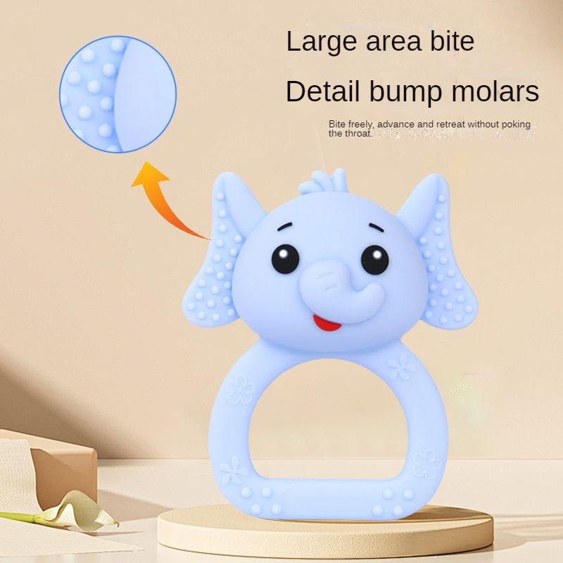 Pik A Boo Elephant Silicone Teether Rattle – Soft & Safe for Babies 3M+ - PTYR13C2123683