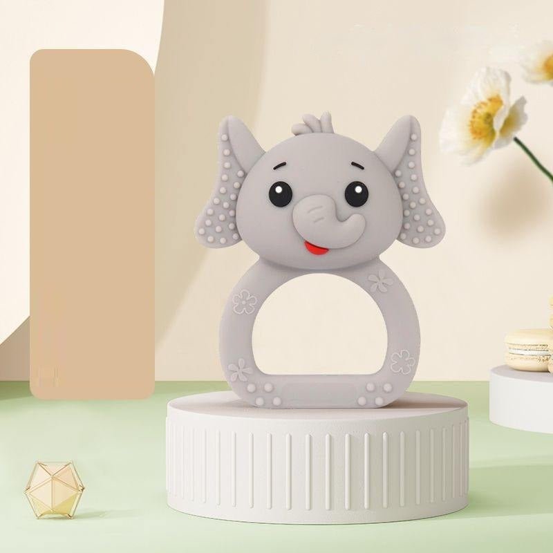 Pik A Boo Elephant Silicone Teether Rattle – Soft & Safe for Babies 3M+ - PTYR13C2123684