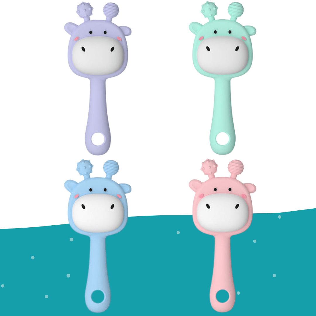 Pik A Boo Giraffe Silicone Rattle Teether Toy – Soft & Safe for 3–12 Months - PTYR13C3123676