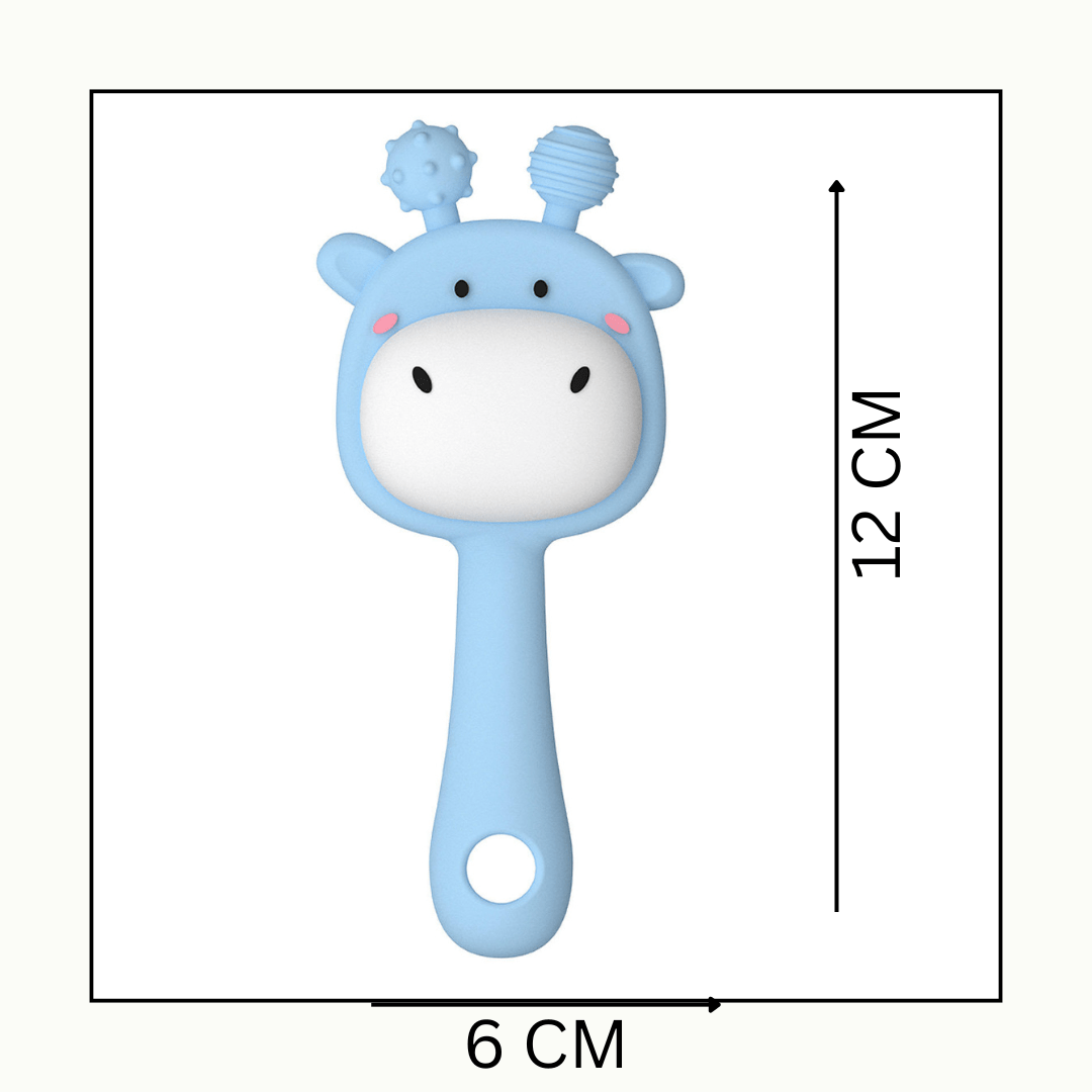 Pik A Boo Giraffe Silicone Rattle Teether Toy – Soft & Safe for 3–12 Months - PTYR13C3123676