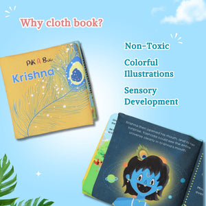 PiK A BOO Krishna Cloth Book – Early Learning & Fun Spiritual Stories for Kids - Cloth Book