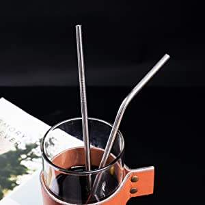 Pik A Boo Metal Straw Set With 4 Bent And 4 Straight - Reusable Straw