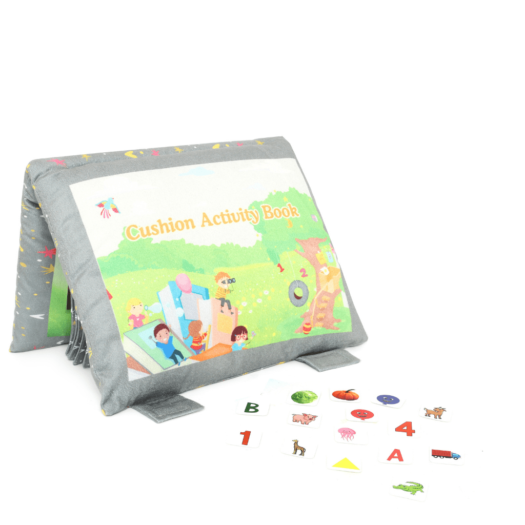 Pik A Boo Quiet Busy Velcro Activity Cushion Book – Soft Toy for Toddlers - 161201841