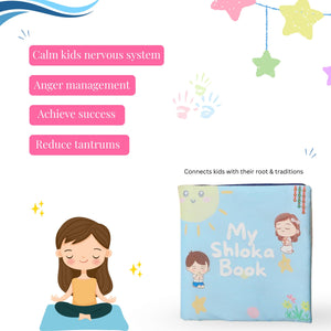 Pik A Boo Shloka Cloth Book – With ॐ Box & Crinkle Page For Kids - Cloth Book