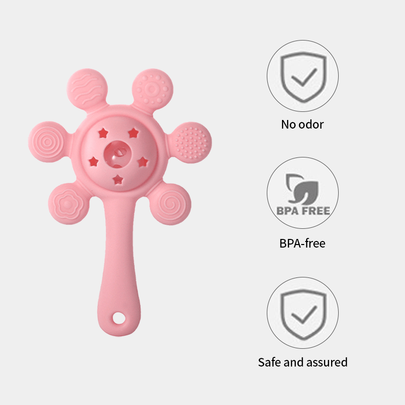Pik A Boo Sun Silicone Teether Rattle Toy – Soft & Safe for Babies - PTYR11C3012371