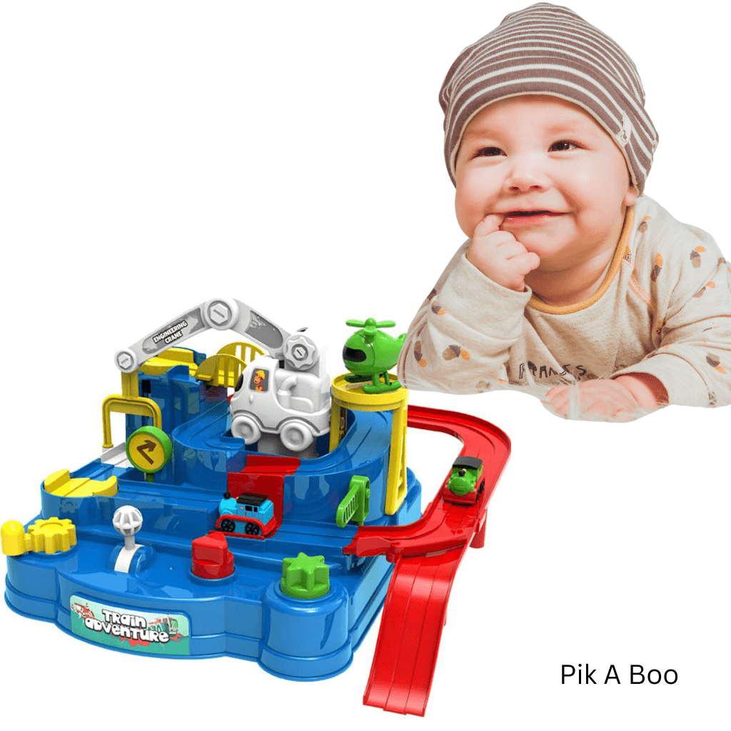 Pik A Boo Train Track Adventure Playset – Interactive Vehicle & Ramp Toy for Kids - PTYR1C4012380565