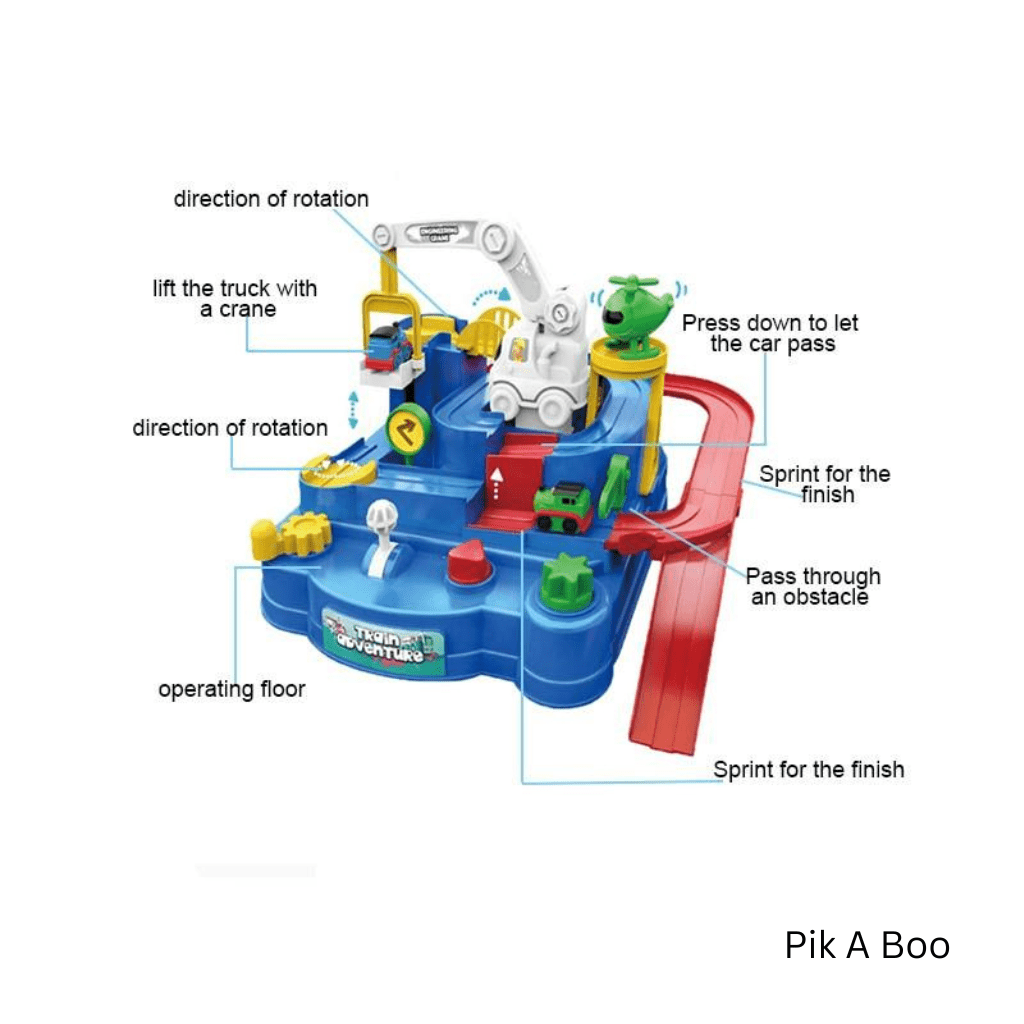 Pik A Boo Train Track Adventure Playset – Interactive Vehicle & Ramp Toy for Kids - PTYR1C4012380565