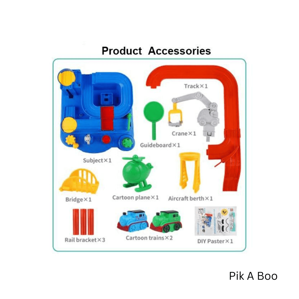 Pik A Boo Train Track Adventure Playset – Interactive Vehicle & Ramp Toy for Kids - PTYR1C4012380565