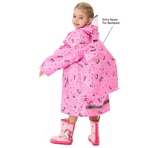 Pink All Over Unicorn Knee Length Raincoat for Kids - 4 - 5 Years Monsoon Wear
