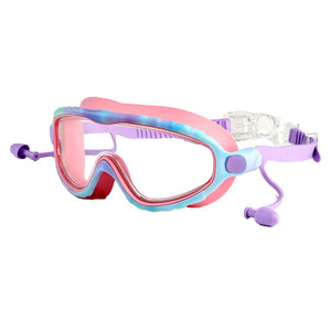 Pink & Blue Bubble Anti Fog UV Protection Leakproof Design Swim Goggles for Kids, 4yrs - 10yrs - Swim