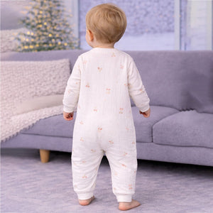 Pink Bow and Cherry, Full Sleeves Jumpsuit Hoodie Romper for Tiny Toddlers - 3 - 6 Months Winter Wear