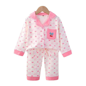 Pink Bow Cherry soft Cotton Kids Nightsuit - 2 - 3 Years Nightsuits