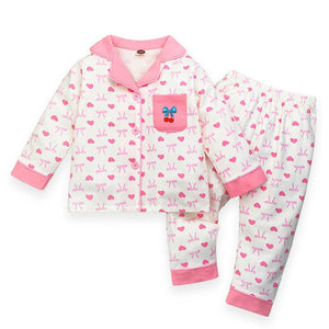 Pink Bow Cherry soft Cotton Kids Nightsuit - 2 - 3 Years Nightsuits