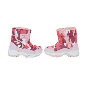 Pink Camouflage Waterproof Winter Snow Boots for Kids with Metal Cleats for Minus Degree Icy Terrains - 29 EUR Winter Wear