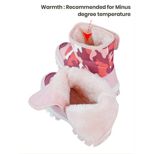 Pink Camouflage Waterproof Winter Snow Boots for Kids with Metal Cleats for Minus Degree Icy Terrains - 29 EUR Winter Wear