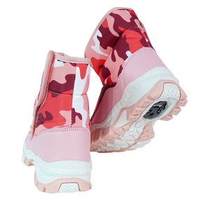 Pink Camouflage Waterproof Winter Snow Boots for Kids with Metal Cleats for Minus Degree Icy Terrains - 29 EUR Winter Wear