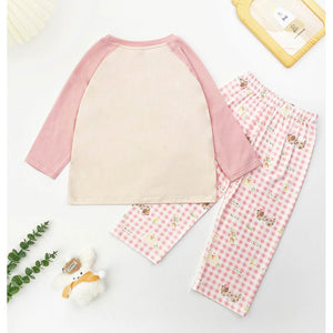 Pink Checks Puppy soft Cotton Kids Nightsuit - 2 - 3 Years Nightsuits