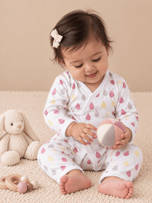Pink Drops Infant Romper (Jabla Style) - Preemie Infant Rompers