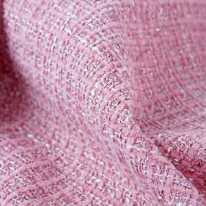 Pink Dual Bow Tweed style 2 pcs, Skirt and Top Winterwear set for Girls. - 3 - 4 Years Kids Clothing