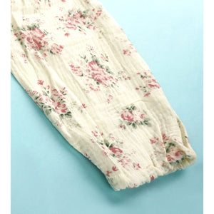 Pink Florals ,Organic Crushed soft Muslin Cotton Kids Nightsuit - 5 - 6 Years Nightsuits