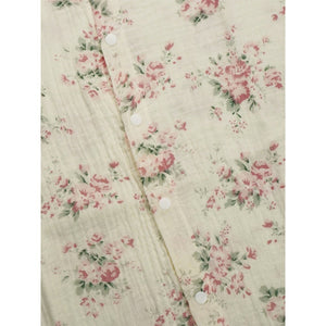 Pink Florals ,Organic Crushed soft Muslin Cotton Kids Nightsuit - 5 - 6 Years Nightsuits