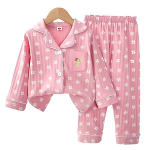 Pink Flowers print soft Cotton Kids Nightsuit - 1 - 2 Years Nightsuits