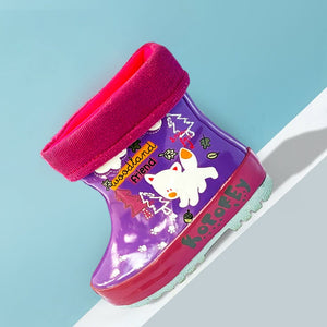 Pink Fox Flexible Rubber Rain Gumboots for Toddlers and Kids - Little Surprise BoxPink Fox Flexible Rubber Rain Gumboots for Toddlers and Kids