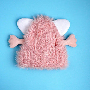 Pink Furry Monster 3d style Winter Cap/Beanie for Kids - Winter Wear