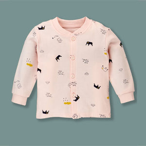 Pink Happy Baby Full sleeves tops & pants set Unisex Kids Wear - 6 - 9 months Kids Clothing