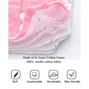 Pink Hearts Designed Organic Muslin Blanket, Bib and Napkin Matching Set - Bedding