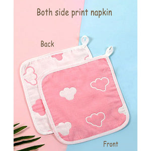 Pink Hearts Designed Organic Muslin Blanket, Bib and Napkin Matching Set - Bedding
