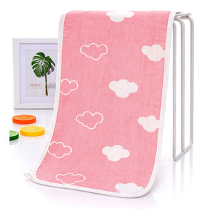 Pink Hearts Designed Organic Muslin Blanket, Bib and Napkin Matching Set - Bedding