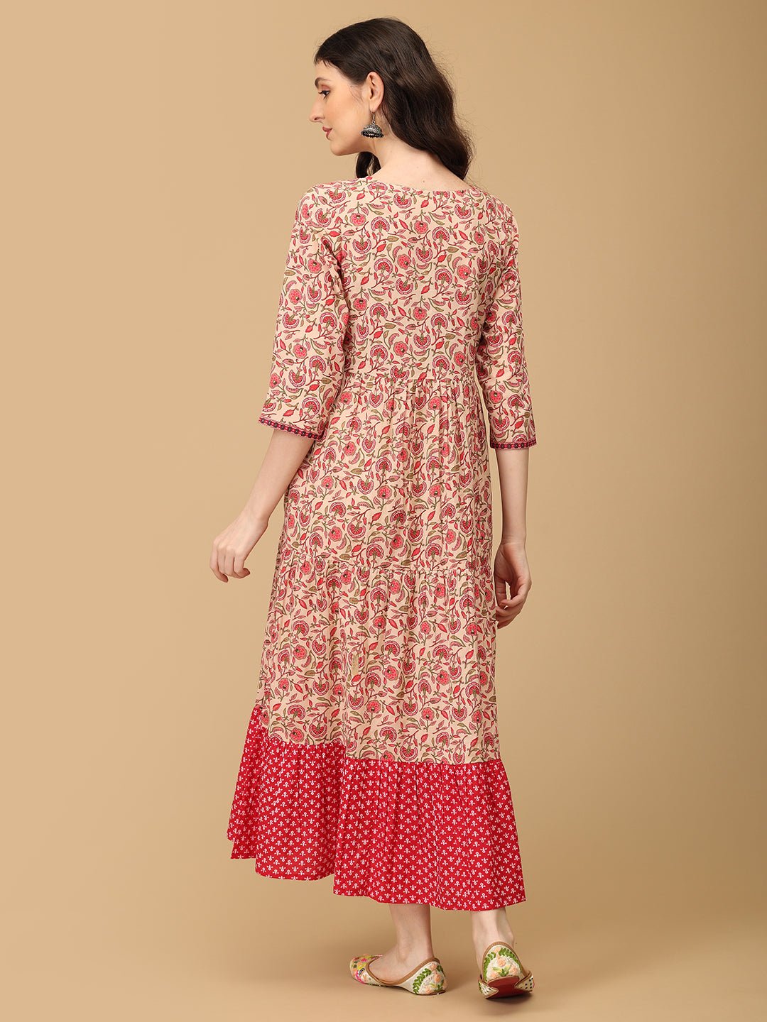 Pink Kamalini Maternity and Nursing Maxi Kurti Dress - MEW - JC - PNKM - S