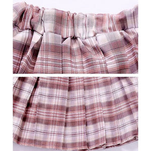 Pink Lil Bow cardigan & Checked Skirt, Winterwear, 2Pcs set for Girls - 2 - 3 Years Kids Clothing