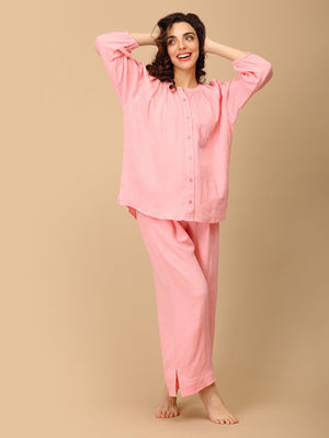 Pink Me Later Maternity and Nursing Nightwear Set - NW - SD - PKMLTR - S