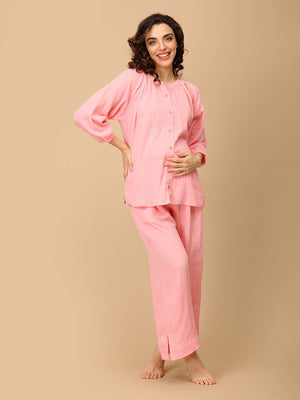 Pink Me Later Maternity and Nursing Nightwear Set - NW - SD - PKMLTR - S