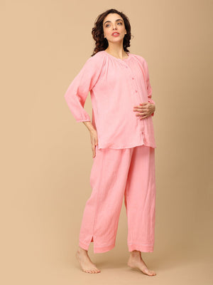 Pink Me Later Maternity and Nursing Nightwear Set - NW - SD - PKMLTR - S