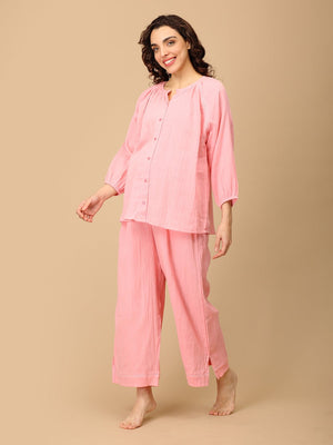 Pink Me Later Maternity and Nursing Nightwear Set - NW - SD - PKMLTR - S