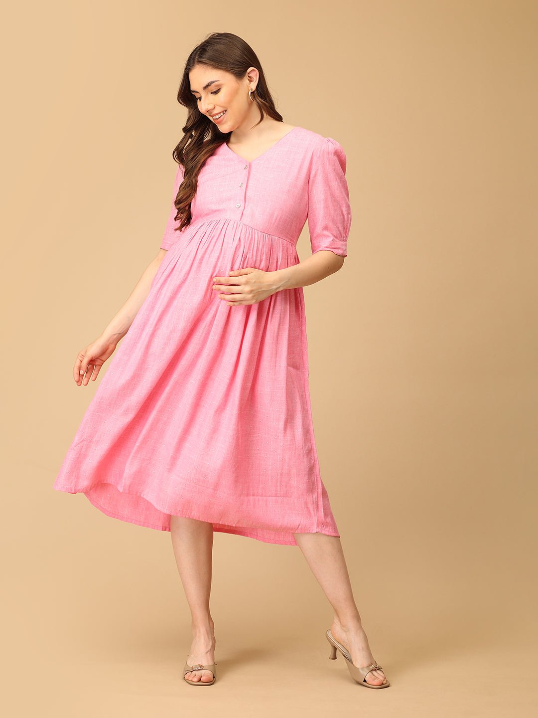 Pink Me Up Maternity and Nursing Dress - DRS - SK - PNKME - S