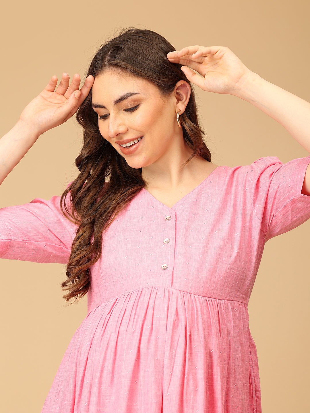 Pink Me Up Maternity and Nursing Dress - DRS - SK - PNKME - S