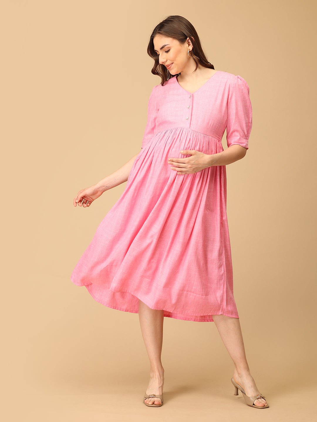 Pink Me Up Maternity and Nursing Dress - DRS - SK - PNKME - S
