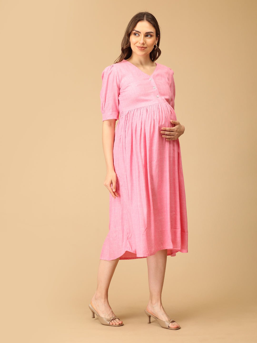 Pink Me Up Maternity and Nursing Dress - DRS - SK - PNKME - S