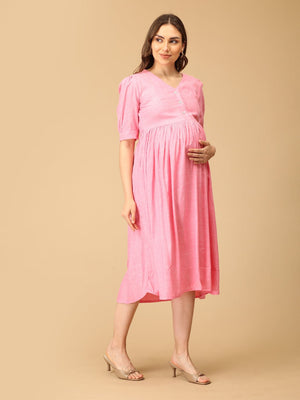 Pink Me Up Maternity and Nursing Dress - DRS - SK - PNKME - S