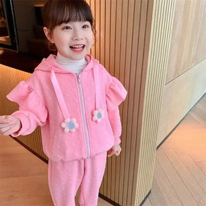 Pink Mini Heart 2 pc Track suit set for Toddlers and Kids - Little Surprise BoxPink Mini Heart 2 pc Track suit set for Toddlers and Kids