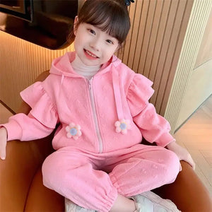 Pink Mini Heart 2 pc Track suit set for Toddlers and Kids - Little Surprise BoxPink Mini Heart 2 pc Track suit set for Toddlers and Kids