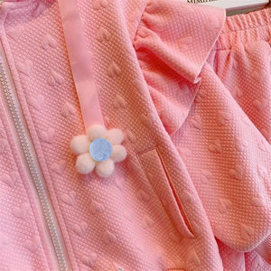 Pink Mini Heart 2 pc Track suit set for Toddlers and Kids - Little Surprise BoxPink Mini Heart 2 pc Track suit set for Toddlers and Kids