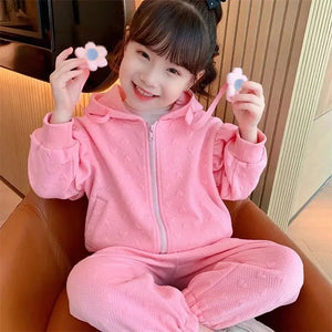 Pink Mini Heart 2 pc Track suit set for Toddlers and Kids - Little Surprise BoxPink Mini Heart 2 pc Track suit set for Toddlers and Kids