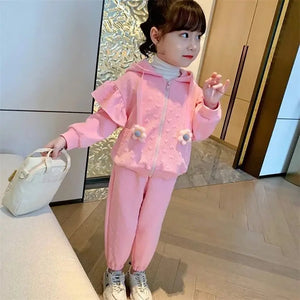 Pink Mini Heart 2 pc Track suit set for Toddlers and Kids - Little Surprise BoxPink Mini Heart 2 pc Track suit set for Toddlers and Kids